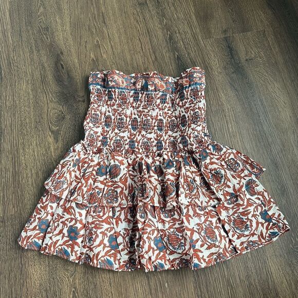House of Harlow 1960 marble rust print tiered ruffle skirt - Picture 1 of 4